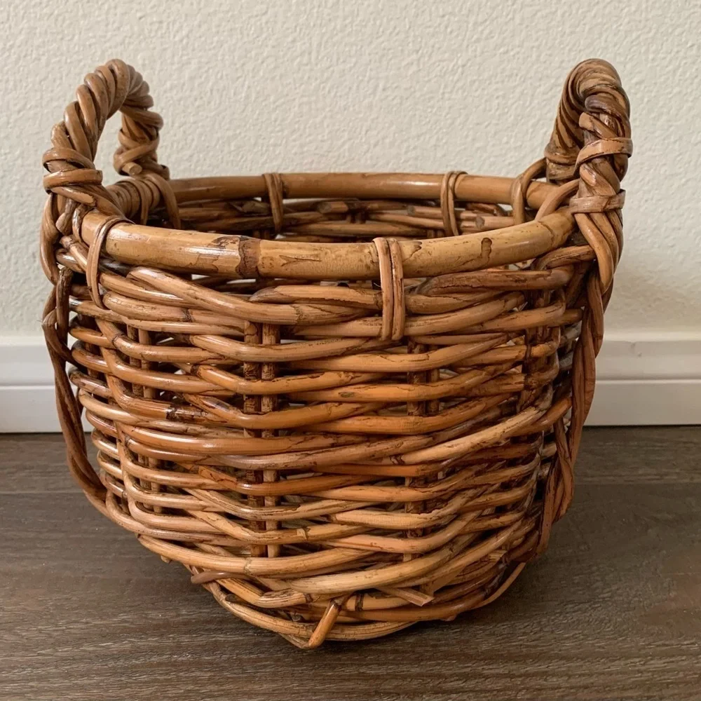 Handcrafted Brown Wicker Basket